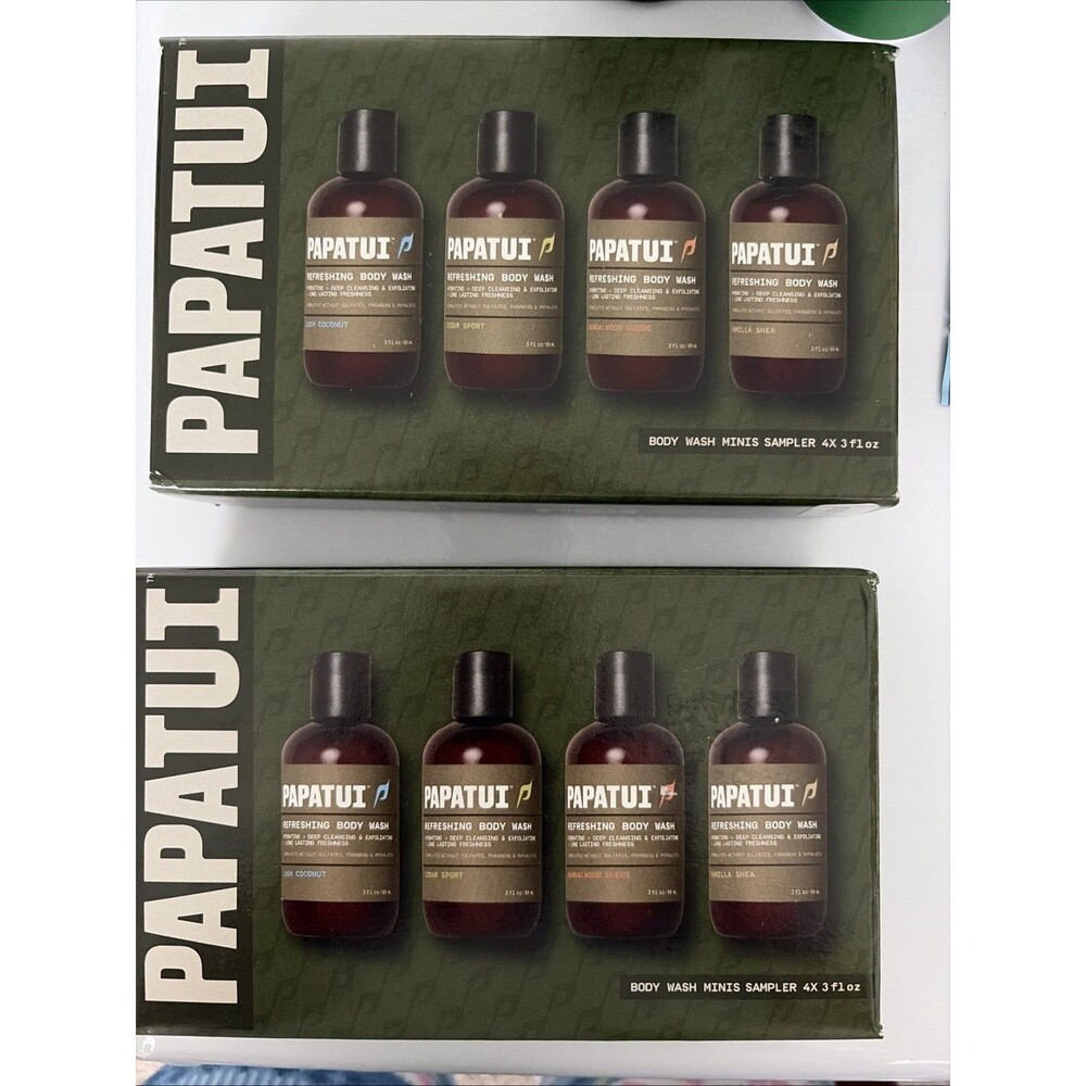 Papatui Body Wash Minis Sampler 4-Pack TSA Travel Size- 8 counts
